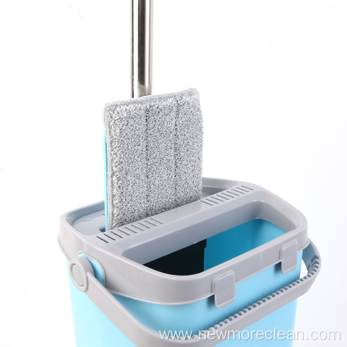 Microfiber Mop Free Hand Washing Flat Bucket Set